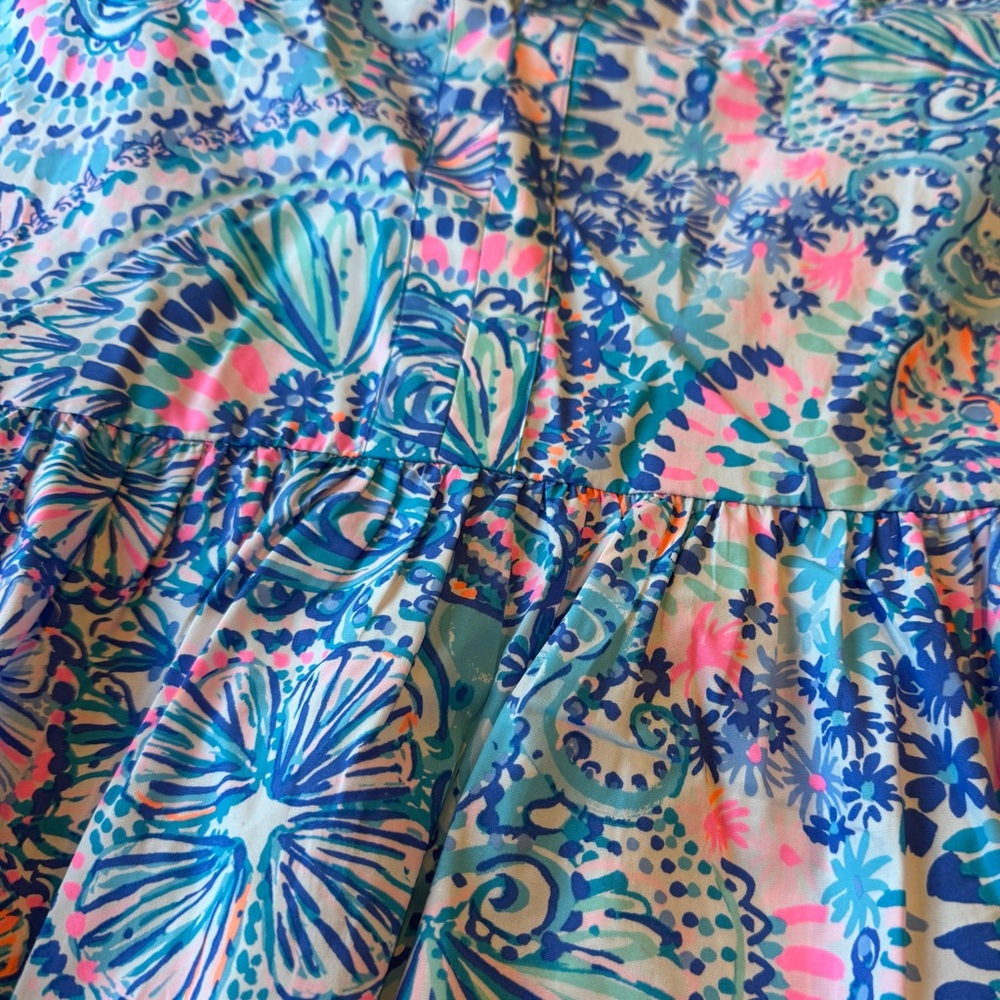 Lilly Pulitzer Blouse Novella Ruffle Hem Tank Top Women’s Size Large NWT - Picture 16 of 16
